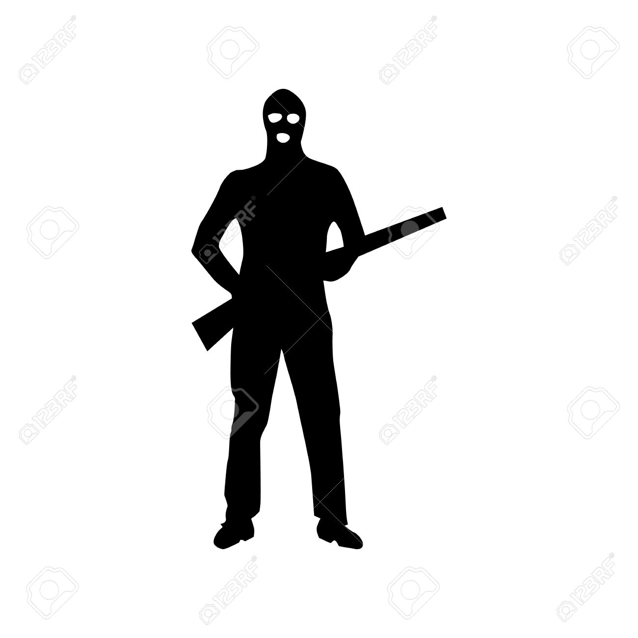 Robber silhouette black